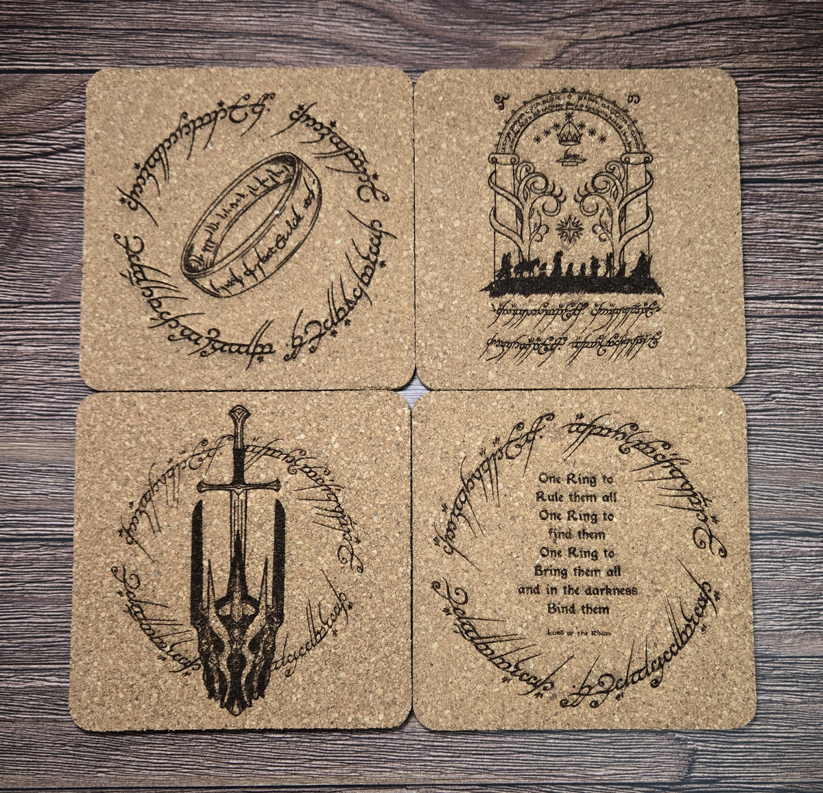 Комплект коркови подложки Lord of the Rings
