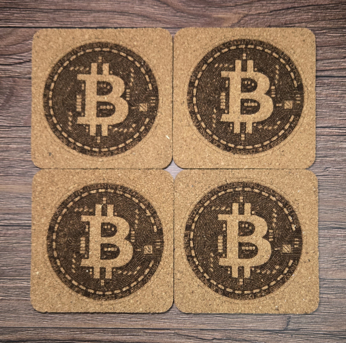 Комплект коркови подложки BitCoin