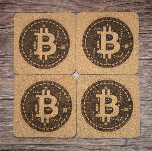 Комплект коркови подложки BitCoin