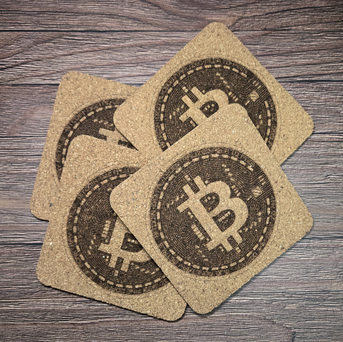 Комплект коркови подложки BitCoin