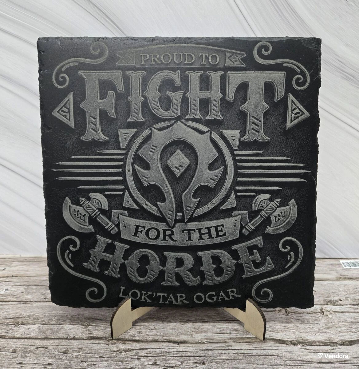 Гравирана вулканична плочка Horde, вдъхновена от WOW